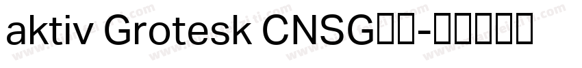 aktiv Grotesk CNSG字体字体转换